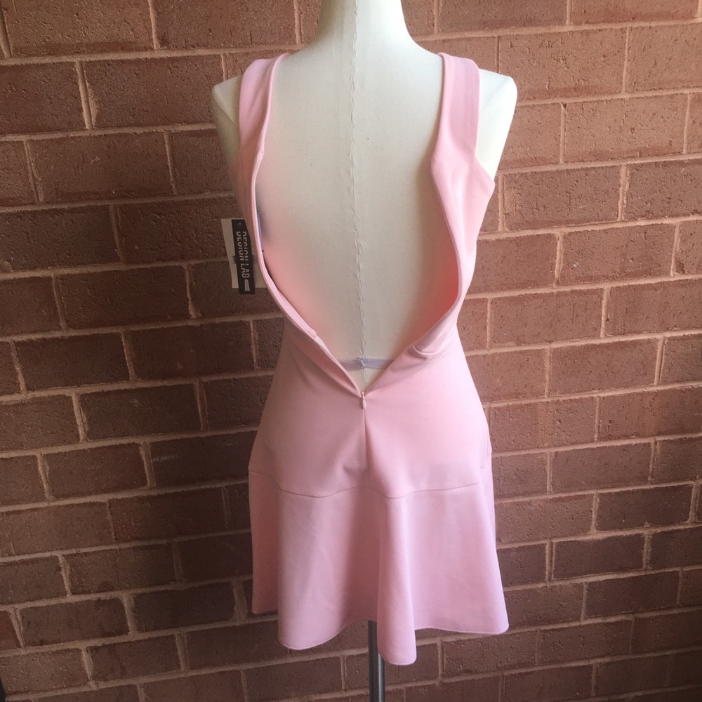 Design Lab Pink Halter Neck Fit and Flare Dress - Picture 7 of 10